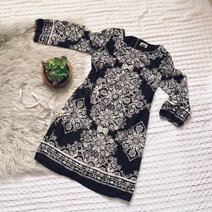 Old Navy Black White Floral Dress